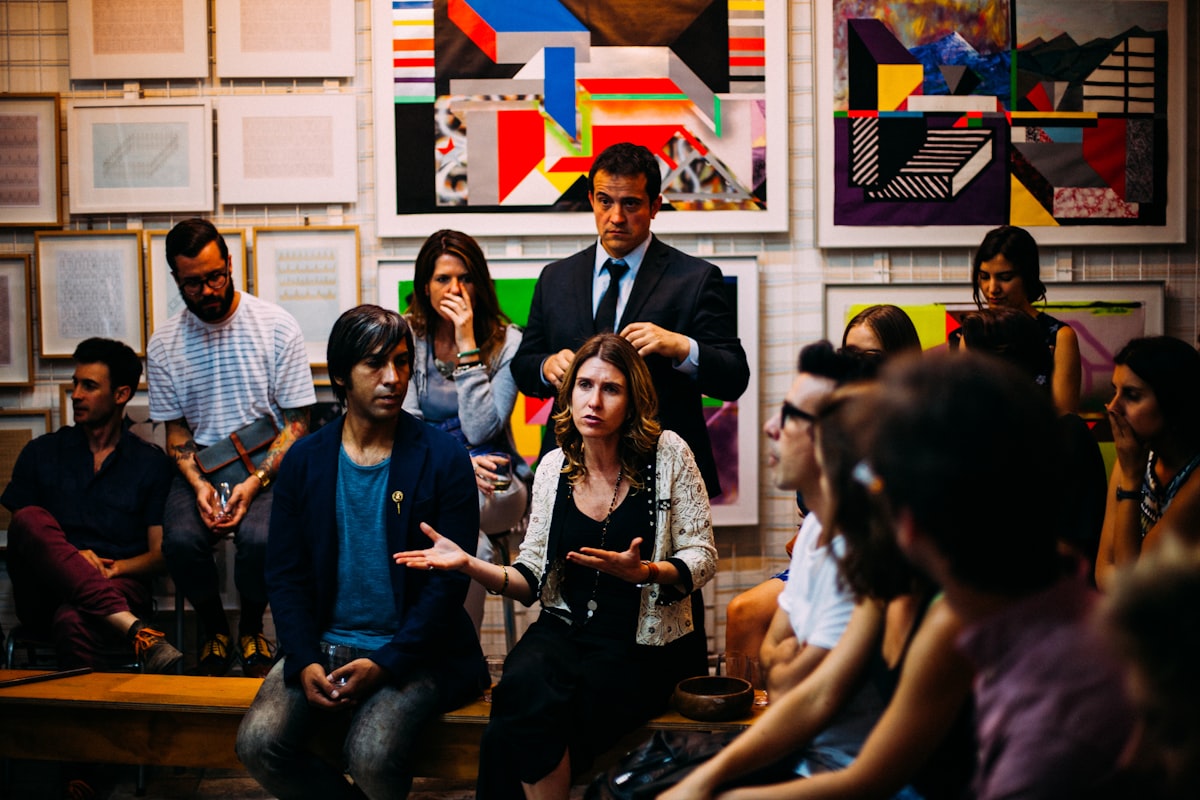 Professional roundtable discussion in a meeting room